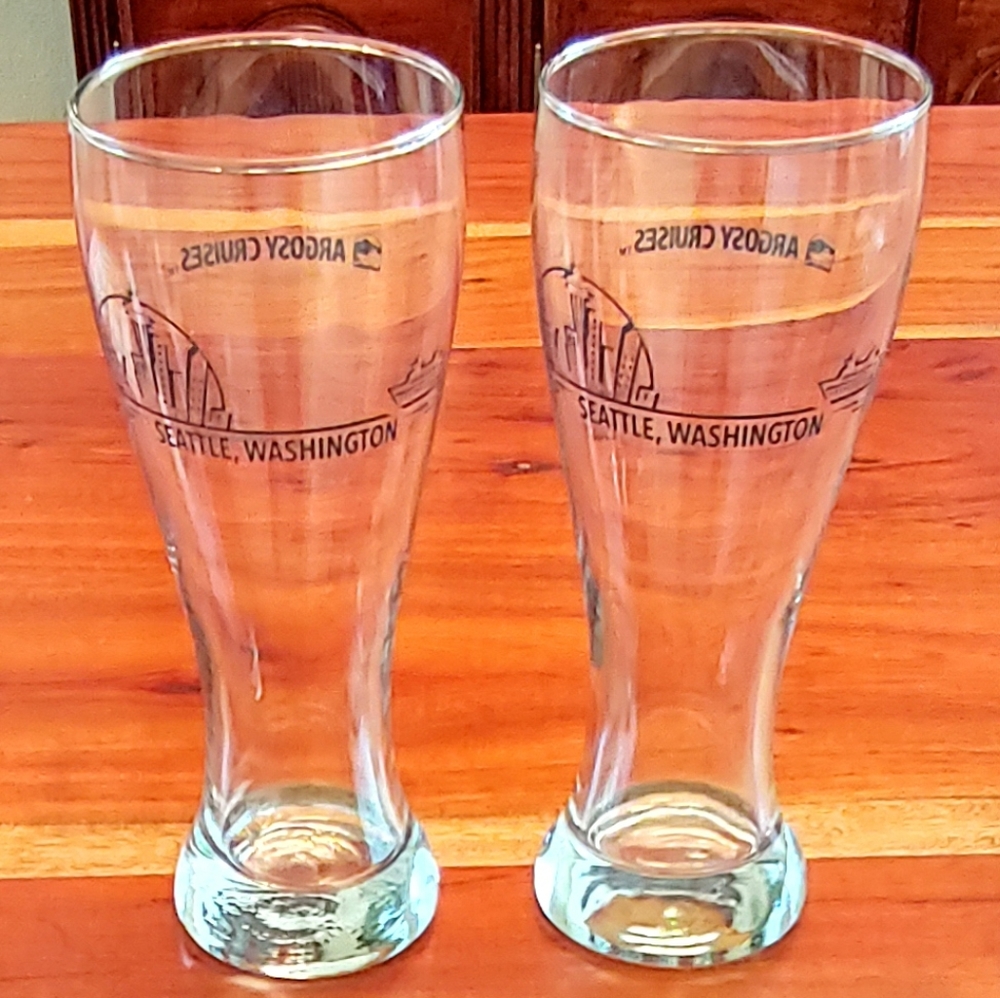 Seattle Washington Tall Beer Glasses